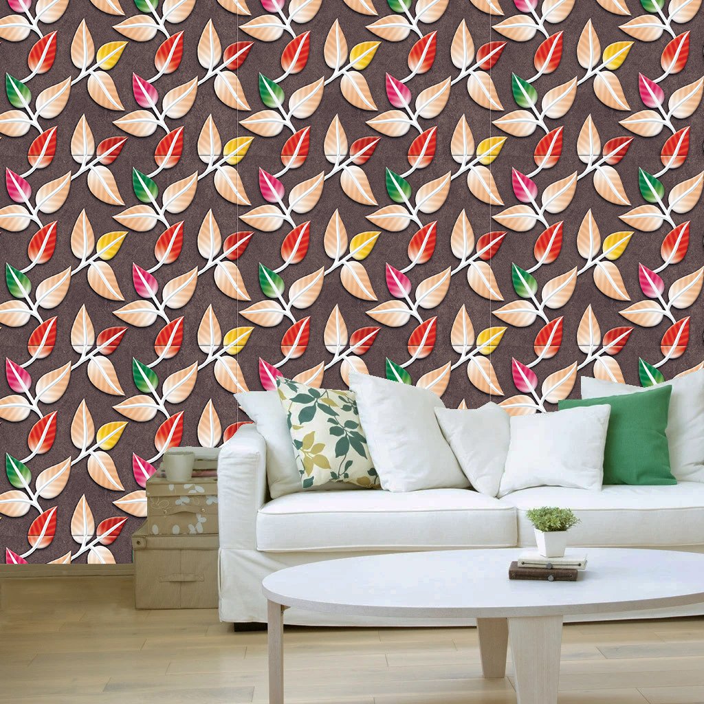 3D leafs color self adhesive wallpaper decorative masterpiece for home decor